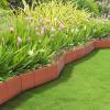 imagePlastic Garden Edging StoneLook BorderDecorative Flower Bed Fence for Landscaping Set of 10 Terracotta Interlocking Lawn Stakes by Pure Garden 8Terracotta