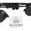 imagePure Garden 50LG1219 Black Metal Plant CaddySet of 2 Round Pot Stand on Wheels12 Rolling Tray Locking Casters Rustproof for OutdoorIndoor Use