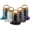 imagePure Garden 50LG1383 Light Blue 10lb Fire Pit Glass RocksBlack