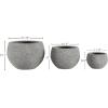 imagePure Garden Fiber Clay Planter Set  3Piece Varying Height Textured Pots  Rounded Bottom and Drainage Holes for Herbs Plants or Flowers GrayGray