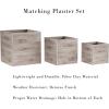 imagePure Garden Fiber Clay Planter Set  3Piece Varying Height Textured Pots  Rounded Bottom and Drainage Holes for Herbs Plants or Flowers GrayGray