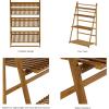 imagePure Garden Ladder Plant Stand4 Tier Freestanding Bamboo Storage ShelfFoldable IndoorOutdoor Rack for Flowerpots Planters Shoe Rack or Display