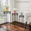 imagePure Garden Plant Stand Indoor or Outdoor Folding Wrought Iron Metal Home and Garden DisplayBlack