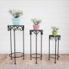 imagePure Garden Plant Stand Indoor or Outdoor Folding Wrought Iron Metal Home and Garden DisplayBlack