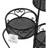 imagePure Garden Plant Stand Indoor or Outdoor Folding Wrought Iron Metal Home and Garden DisplayBlack