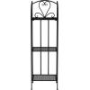 imagePure Garden Plant Stand Indoor or Outdoor Folding Wrought Iron Metal Home and Garden DisplayBlack