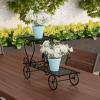 imagePure Garden Plant Stand Indoor or Outdoor Folding Wrought Iron Metal Home and Garden DisplayBlack