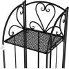 imagePure Garden Plant Stand Indoor or Outdoor Folding Wrought Iron Metal Home and Garden DisplayBlack