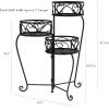 imagePure Garden Plant Stand Indoor or Outdoor Folding Wrought Iron Metal Home and Garden DisplayBlack