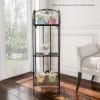imagePure Garden Plant Stand Indoor or Outdoor Folding Wrought Iron Metal Home and Garden DisplayBlack