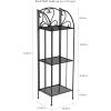 imagePure Garden Plant Stand Indoor or Outdoor Folding Wrought Iron Metal Home and Garden DisplayBlack