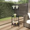 imagePure Garden Plant Stand Indoor or Outdoor Folding Wrought Iron Metal Home and Garden DisplayBlack