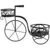 imagePure Garden Plant Stand Indoor or Outdoor Folding Wrought Iron Metal Home and Garden DisplayBlack