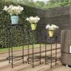 imagePure Garden Plant Stand Indoor or Outdoor Folding Wrought Iron Metal Home and Garden DisplayBlack