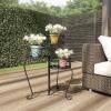 imagePure Garden Plant Stand Indoor or Outdoor Folding Wrought Iron Metal Home and Garden DisplayBlack