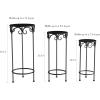 imagePure Garden Plant Stand Indoor or Outdoor Folding Wrought Iron Metal Home and Garden DisplayBlack