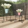 imagePure Garden Plant Stand Indoor or Outdoor Folding Wrought Iron Metal Home and Garden DisplayBlack