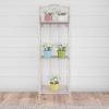 imagePure Garden Plant Stand Indoor or Outdoor Folding Wrought Iron Metal Home and Garden DisplayWhite