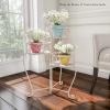 imagePure Garden Plant Stand Indoor or Outdoor Folding Wrought Iron Metal Home and Garden DisplayWhite