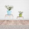imagePure Garden Plant Stand Indoor or Outdoor Folding Wrought Iron Metal Home and Garden DisplayWhite