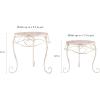imagePure Garden Plant Stand Indoor or Outdoor Folding Wrought Iron Metal Home and Garden DisplayWhite