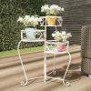 imagePure Garden Plant Stand Indoor or Outdoor Folding Wrought Iron Metal Home and Garden DisplayWhite