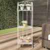 imagePure Garden Plant Stand Indoor or Outdoor Folding Wrought Iron Metal Home and Garden DisplayWhite