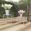 imagePure Garden Plant Stand Indoor or Outdoor Folding Wrought Iron Metal Home and Garden DisplayWhite