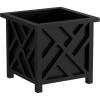 imageLattice Design Planter Box  1475InchSquare Decorative Outdoor Flower or Plant Pot  Front Porch Patio and Garden Decor by Pure Garden WhiteBlack