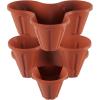 imagePURE GARDEN Set of 3 Stacking Planter Tower  3Tier Space Saving Flower Pots  IndoorOutdoor Vertical Herb and Vegetable Planter Hunter GreenTerracotta