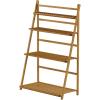 imagePure Garden Ladder Plant Stand4 Tier Freestanding Bamboo Storage ShelfFoldable IndoorOutdoor Rack for Flowerpots Planters Shoe Rack or Display