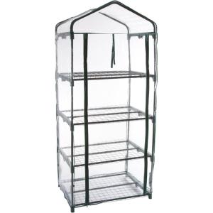 image4 Tier Mini Greenhouse  Portable Greenhouse with RustResistant Frame and PVC Cover for IndoorOutdoor  275x19x63Inch Green House by Pure Garden4 Tier
