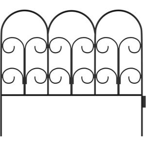 image4Piece Lawn and Flower Bed Edging  Modular NoDig Plastic Fencing for Garden Border  Interlocking Fence for Landscaping by Pure Garden BlackIris