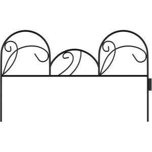 image4Piece Lawn and Flower Bed Edging  Modular NoDig Plastic Fencing for Garden Border  Interlocking Fence for Landscaping by Pure Garden BlackMimosa