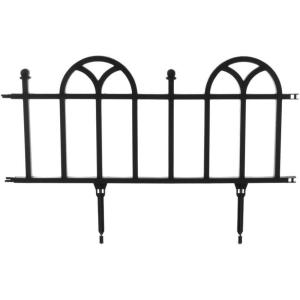 image4Piece Lawn and Flower Bed Edging  Modular NoDig Plastic Fencing for Garden Border  Interlocking Fence for Landscaping by Pure Garden BlackVictorian