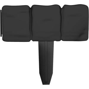 imagePlastic Garden Edging StoneLook BorderDecorative Flower Bed Fence for Landscaping Set of 10 Terracotta Interlocking Lawn Stakes by Pure Garden 8Black