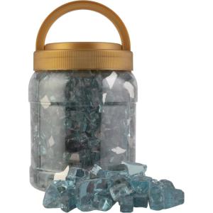 imagePure Garden 50LG1383 Light Blue 10lb Fire Pit Glass RocksAqua Blue
