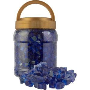 imagePure Garden 50LG1383 Light Blue 10lb Fire Pit Glass RocksCobalt Blue