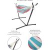 imageDouble Brazilian Hammock with Stand Included  Woven Cotton 2Person Outdoor Swing with Frame for Camping Backyard or Patio by Pure GardenBlue  Red  Tan