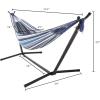 imageDouble Brazilian Hammock with Stand Included  Woven Cotton 2Person Outdoor Swing with Frame for Camping Backyard or Patio by Pure GardenBlue