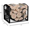 imageFirewood Rack  23Inch Indoor Firewood Holder with Finial Design  Durable Steel Wood Storage Racks for Patio or Fireplace by Pure Garden Black14 Black Log Rack