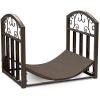 imageFirewood Rack  23Inch Indoor Firewood Holder with Finial Design  Durable Steel Wood Storage Racks for Patio or Fireplace by Pure Garden Black14 Brown Log Rack