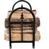 imageFirewood Rack  23Inch Indoor Firewood Holder with Finial Design  Durable Steel Wood Storage Racks for Patio or Fireplace by Pure Garden Black23 Black Wood Fire Rack