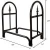 imageFirewood Rack  23Inch Indoor Firewood Holder with Finial Design  Durable Steel Wood Storage Racks for Patio or Fireplace by Pure Garden Black23 Black Wood Fire Rack