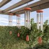 imageMetal and Wood Wind Chimes  28Inch Tuned Metal Chimes  Soothing Tones for Garden Patio Porch or Outdoor Decor by Pure Garden Silver Finish