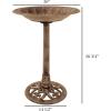 imagePure Garden 50LG1074 Weather Resistant Birdbath with Vintage Resin Bird Bath with Antique DesignBronzeBronze