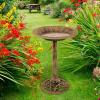 imagePure Garden 50LG1074 Weather Resistant Birdbath with Vintage Resin Bird Bath with Antique DesignBronzeBronze