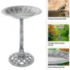 imagePure Garden 50LG1074 Weather Resistant Birdbath with Vintage Resin Bird Bath with Antique DesignBronzeGray