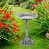 imagePure Garden 50LG1074 Weather Resistant Birdbath with Vintage Resin Bird Bath with Antique DesignBronzeGray