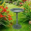 imagePure Garden 50LG1074 Weather Resistant Birdbath with Vintage Resin Bird Bath with Antique DesignBronzeGreen